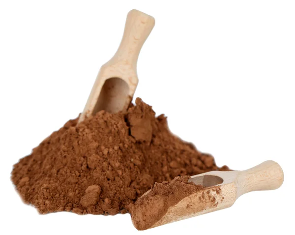 Cacao en polvo aislado en blanco —  Fotos de Stock