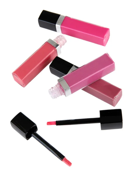 Belos gloss labial, isolado em branco — Fotografia de Stock