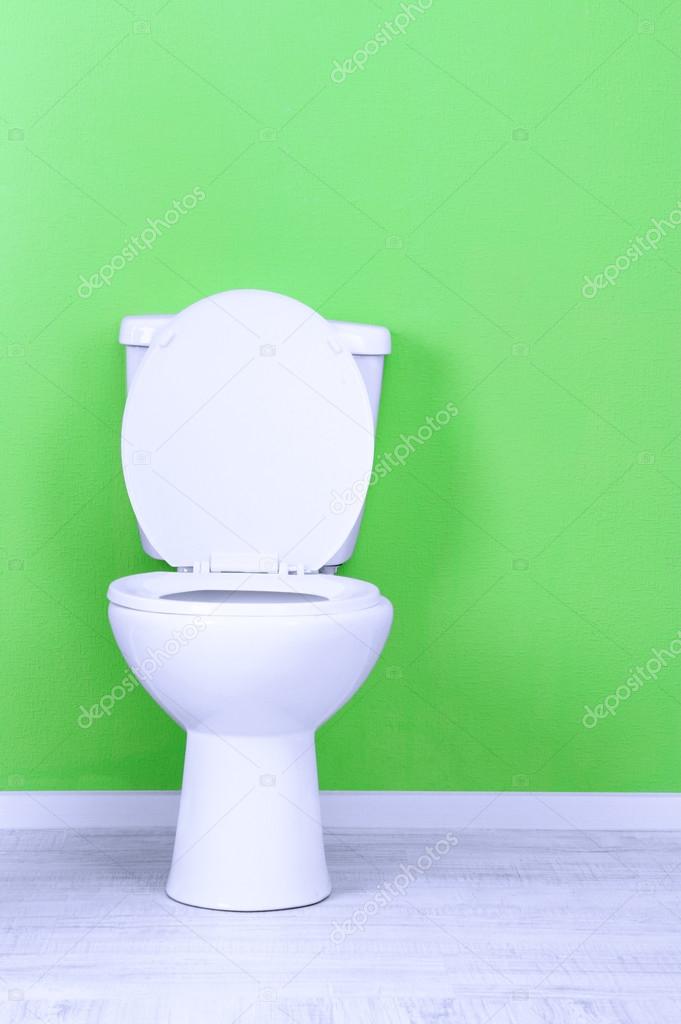 White toilet bowl in a bathroom