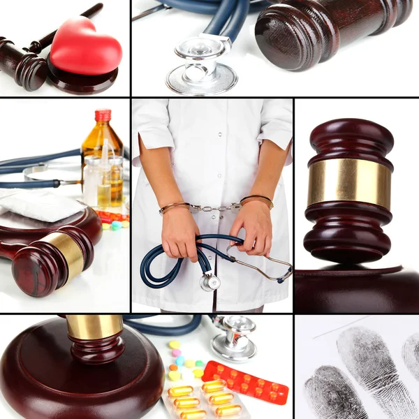 Conceptual collage of litigation — Stock Photo, Image