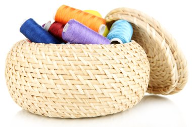 hasır sepet ile üzerine beyaz izole iğne işi'den aksesuarlar