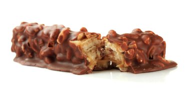 beyaz izole lezzetli çikolata bar