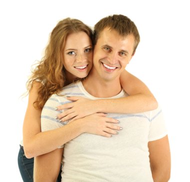 genç bir çift beyaz izole