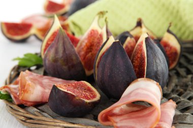 lezzetli incir ile jambon, yakın çekim