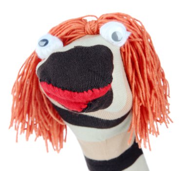 şirin çorap kukla üzerine beyaz izole