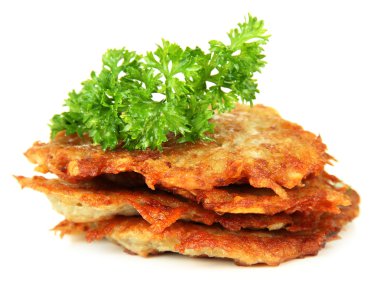 patates gözlemesi, üzerinde beyaz izole