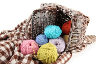 hasır sepet ekose closeup ile çok renkli clews