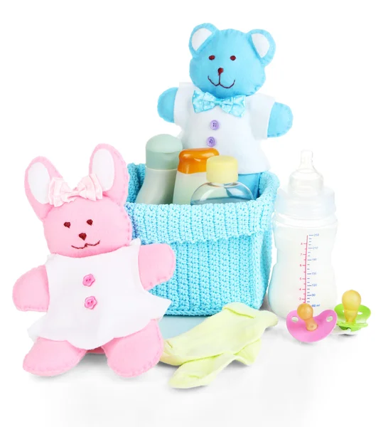 Baby accessoires geïsoleerd op wit — Stockfoto