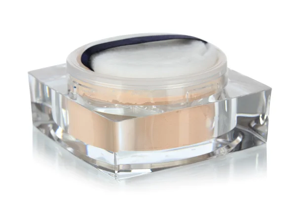 Beautiful make-up powder, isolated on white — Stock Photo, Image