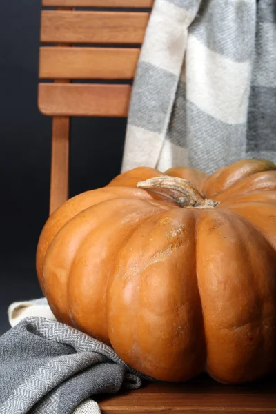 Ripe pumpkin on fabric background — Stock Photo, Image