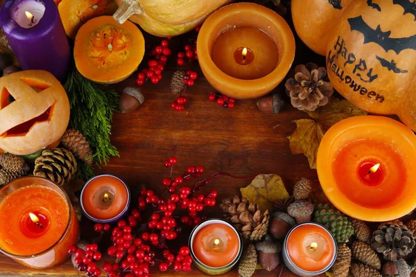 Composition pour Halloween avec sur table en bois close-up — Photo