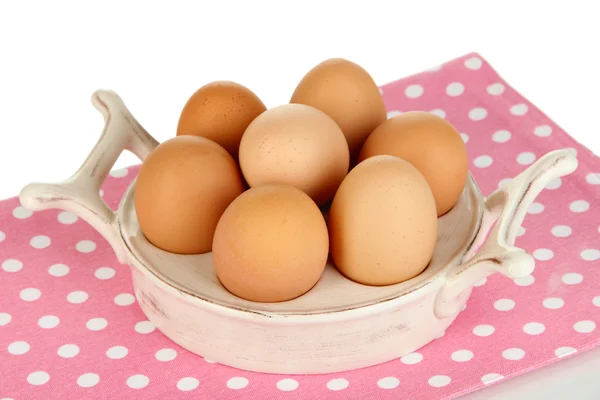 Ägg i plåt för ägg isolerad på vit — Stockfoto