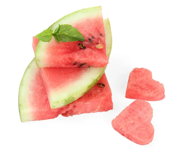 Fresh ripe watermelon isolated on white — Stock Photo, Image