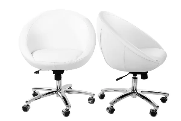 White chairs isolated on white — Stock Photo, Image