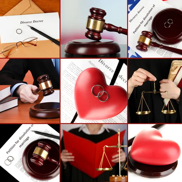 Conceptual collage of litigation — Stock Photo, Image