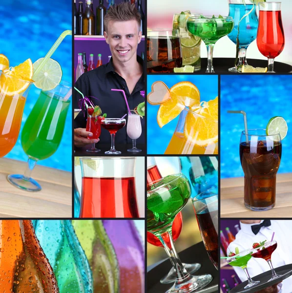 Collage of different cocktails — Stock Photo, Image