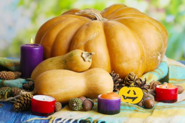 doğal zemin üzerine kumaş üzerinde olgunlaşmış kabaklar