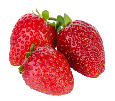 tatlı olgun çilek beyaz izole