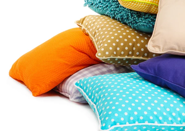 Collina cuscini colorati isolati su bianco — Foto Stock