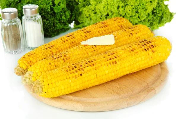 Delicious golden grilled corn with butter close-up — Stock Photo, Image