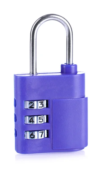 Purple padlock isolated on white — Stock Photo, Image