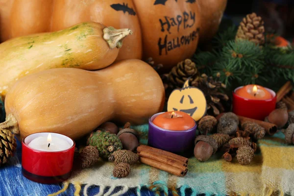 Halloween pumpkins ile kompozisyon — Stok fotoğraf