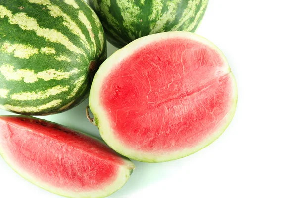 Ripe watermelons isolated on white — Stock Photo, Image