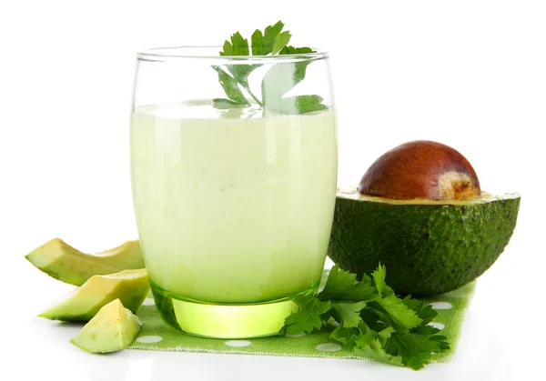 Verse avocado smoothie geïsoleerd op wit — Stockfoto