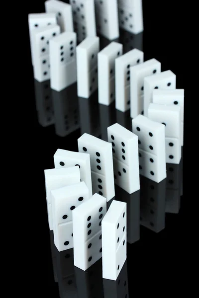 Dominoes isolated on black — Stock Photo, Image