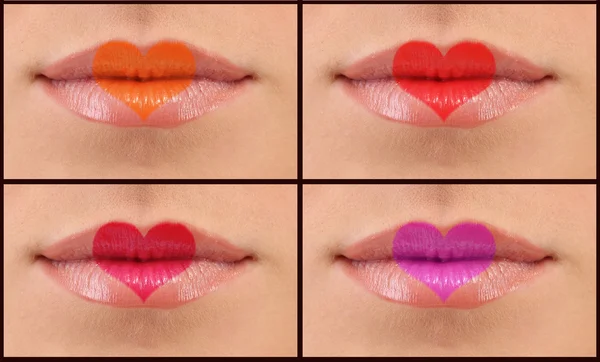 Colagem de lábios de mulher — Fotografia de Stock