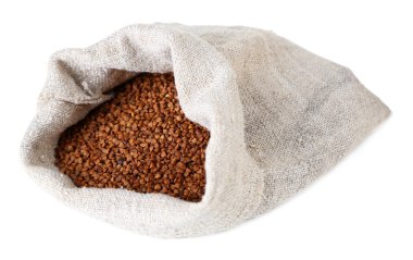 bez torba ile üzerine beyaz izole buğday