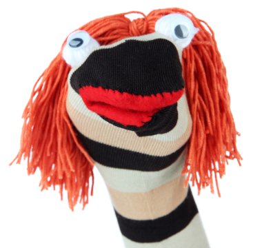 şirin çorap kukla üzerine beyaz izole