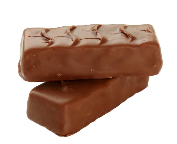 화이트에 고립 된 두 맛 있는 초콜릿 — 스톡 사진