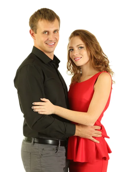 Young couple isolated on white — Stock Photo, Image