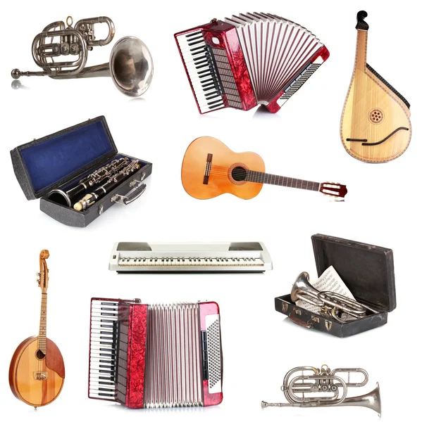 Muziekinstrumenten geïsoleerd op wit — Stockfoto