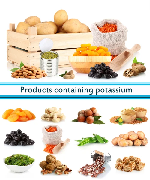 Products containing potassium — Stock Photo, Image