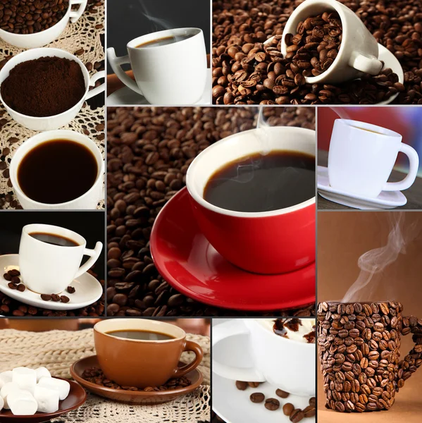 Collage av gott kaffe — Stockfoto