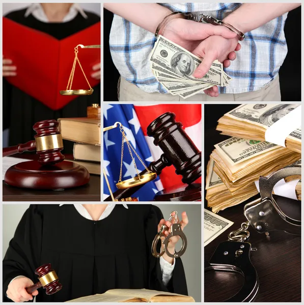 Conceptual collage of litigation — Stock Photo, Image