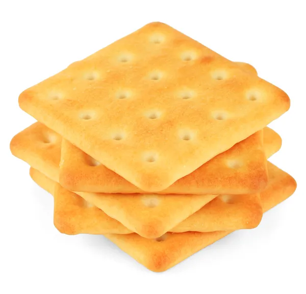 Leckere Cracker isoliert auf weiß — Stockfoto