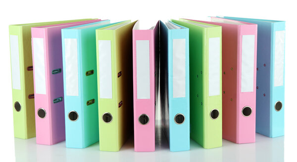 Colorful folders, isolated on white