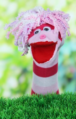 şirin çorap kukla parlak zemin üzerine