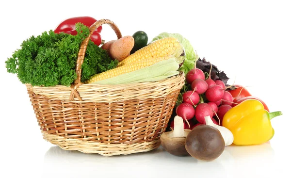 Diferentes verduras aisladas en blanco —  Fotos de Stock