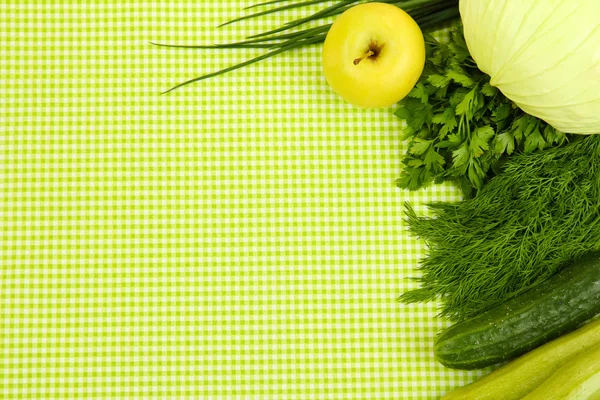 Cooking concept. Vegetables on tablecloth background — Stock Photo, Image
