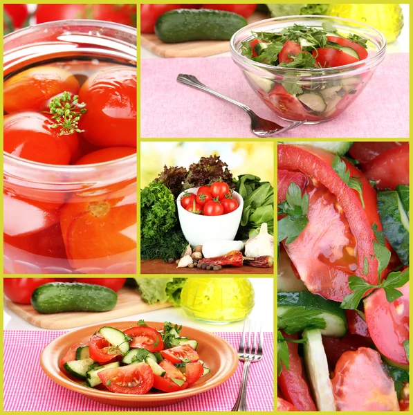 Collage de tomates orgánicos maduros — Foto de Stock