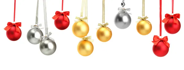 Set de bolas de Navidad aisladas en blanco — Foto de Stock