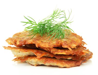 patates gözlemesi, üzerinde beyaz izole