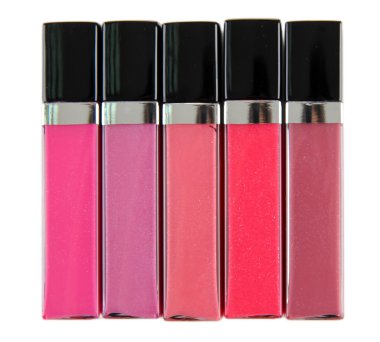 güzel dudak glosses, üzerinde beyaz izole