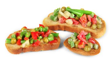 sandviç sebze ve üzerinde beyaz izole Yeşiller