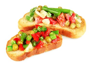 sandviç sebze ve üzerinde beyaz izole Yeşiller