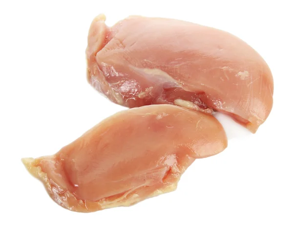 Çiğ tavuk eti, üzerinde beyaz izole — Stok fotoğraf